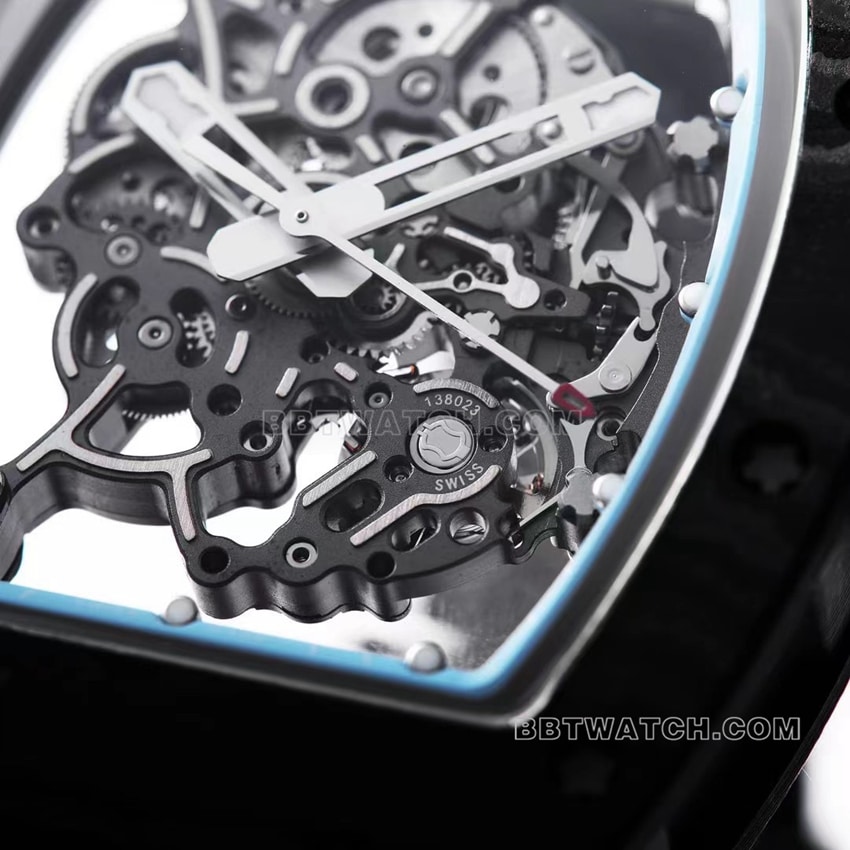 BBR factory Richard Mille men's hollow plate blue inner ring RM055 carbon fiber front live photo