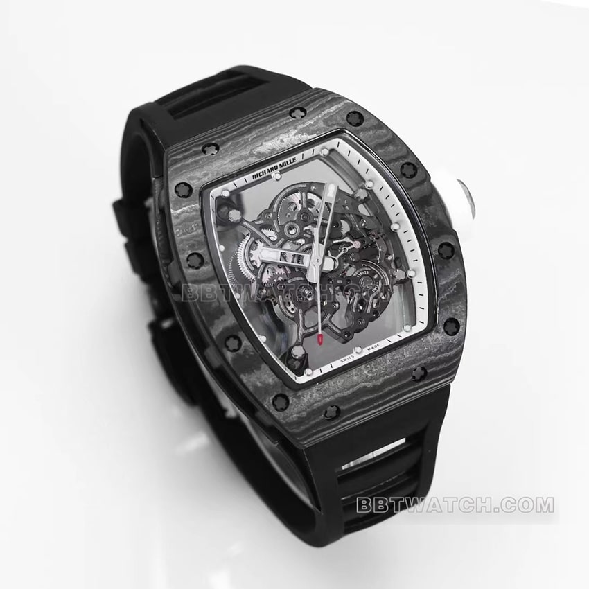 BBR factory Richard Mille men's hollow plate white inner ring RM055 carbon fiber front live photo
