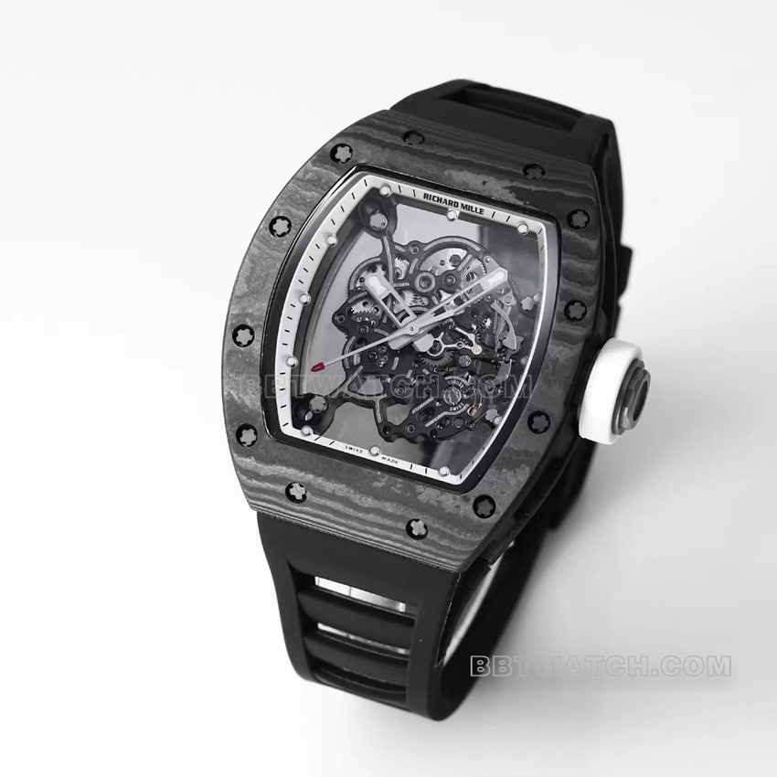 BBR factory Richard Mille men's hollow plate white inner ring RM055 carbon fiber front live photo