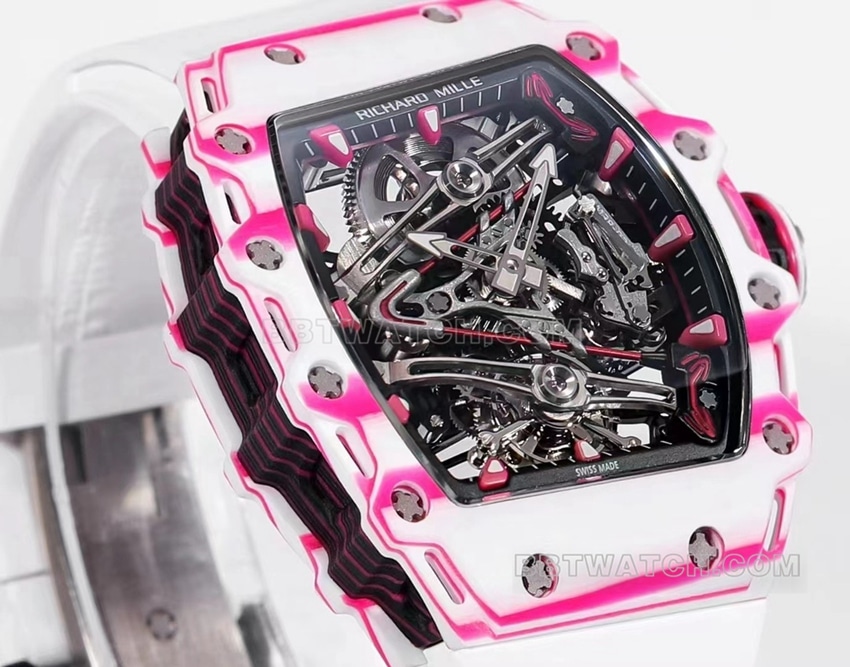 Richard Mille men's top-tier 1:1high-quality white rubber model RM 38-02front live photo