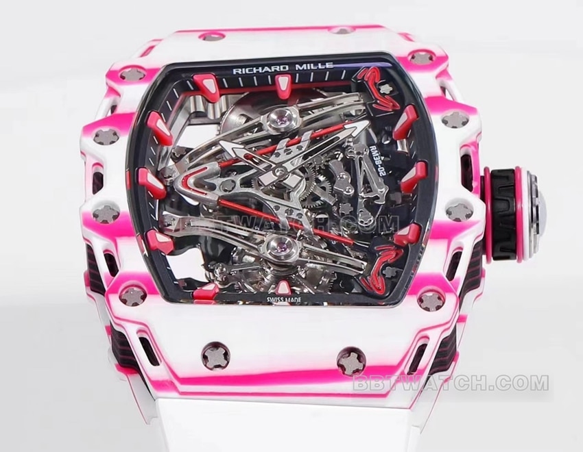 Richard Mille men's top-tier 1:1high-quality white rubber model RM 38-02front live photo
