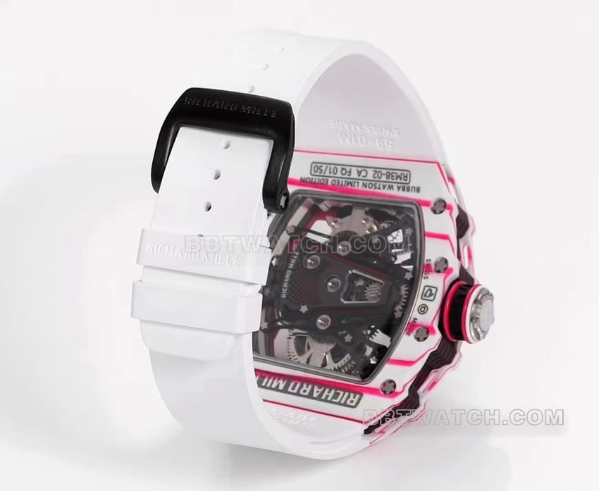Richard Mille men's top-tier 1:1high-quality white rubber model RM 38-02braceletlive photos
