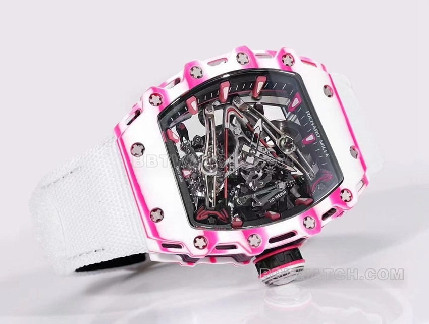 Richard Mille men's top-tier 1:1super white fabric RM 38-02front live photo