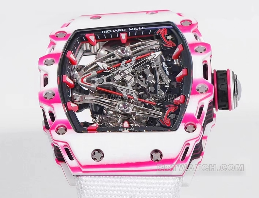 Richard Mille men's top-tier 1:1super white fabric RM 38-02front live photo