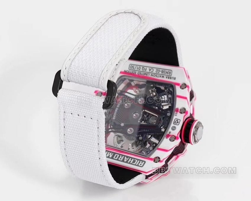 Richard Mille men's top-tier 1:1super white fabric RM 38-02braceletlive photos
