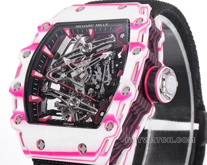 Richard Mille men's top-tier black fabric model RM 38-02front live photo