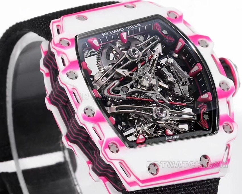 Richard Mille men's top-tier black fabric model RM 38-02front live photo