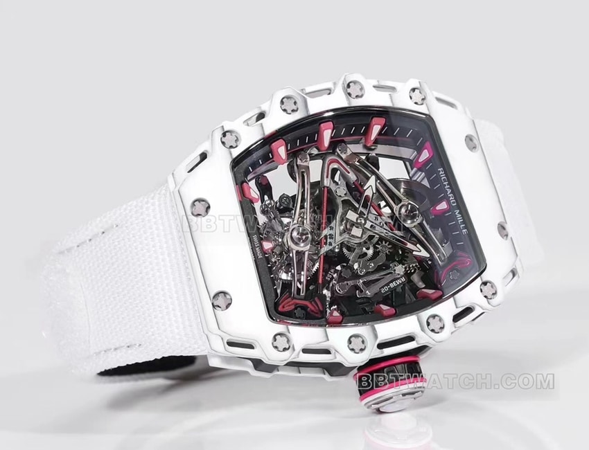 Richard Mille men's white fabric RM 38-02 front live photo