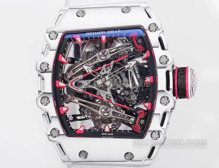 Richard Mille men's white fabric RM 38-02 front live photo