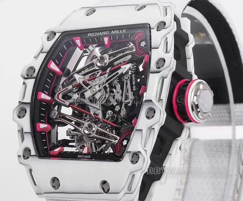 Richard Mille men's white fabric RM 38-02 front live photo