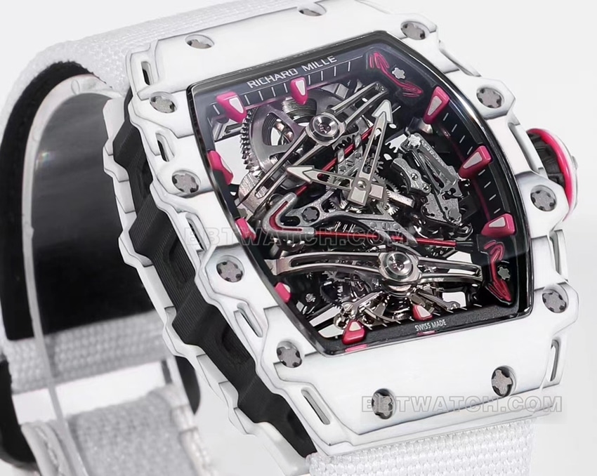 Richard Mille men's white fabric RM 38-02 front live photo