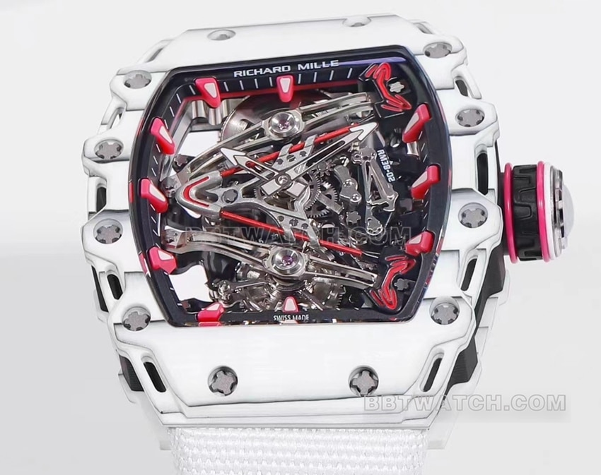 Richard Mille men's white fabric RM 38-02 front live photo
