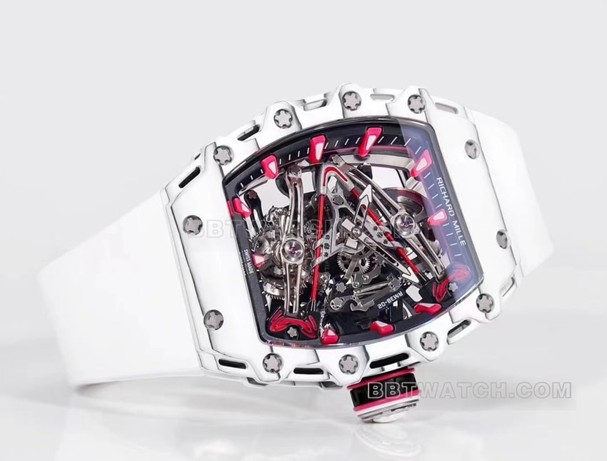 Richard Mille men's white rubber RM 38-02 front live photo
