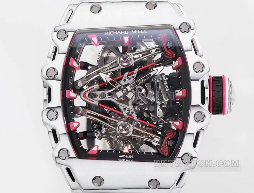 Richard Mille men's white rubber RM 38-02 front live photo