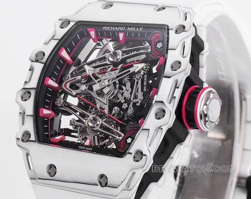 Richard Mille men's white rubber RM 38-02 front live photo