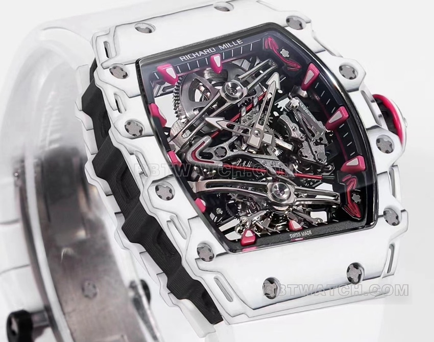Richard Mille men's white rubber RM 38-02 front live photo