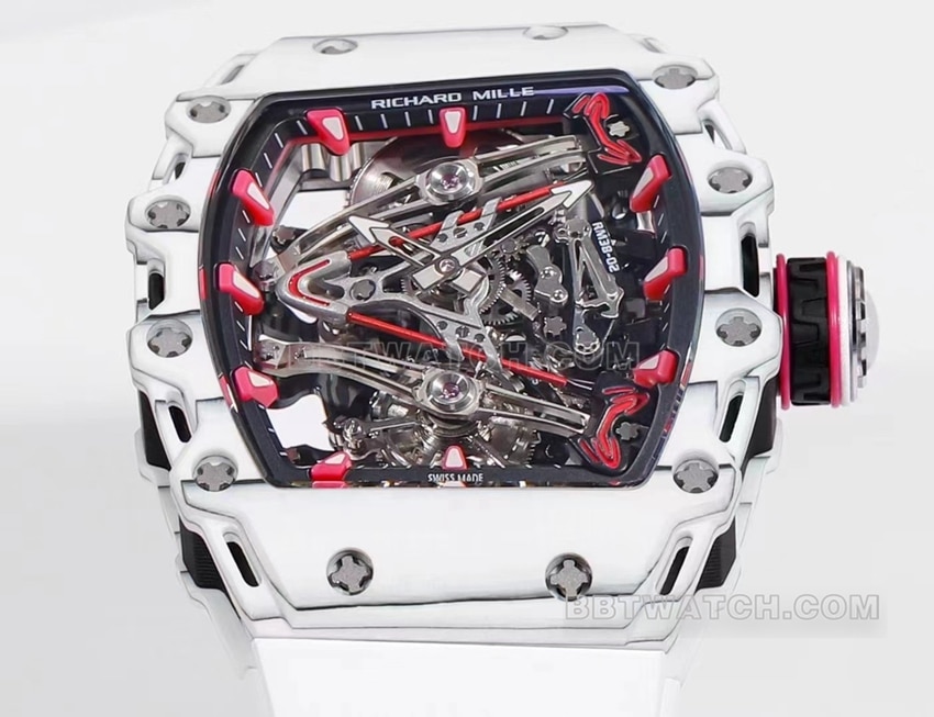 Richard Mille men's white rubber RM 38-02 front live photo