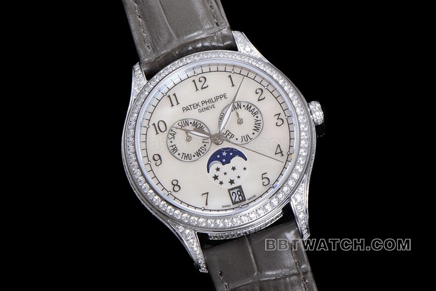 ZP factory Patek Philippe complex function timepiece top-tier 1:1high-quality light gray leather strap model 4948G-010front live photo