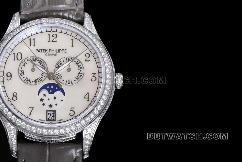 ZP factory Patek Philippe complex function timepiece top-tier 1:1high-quality light gray leather strap model 4948G-010front live photo