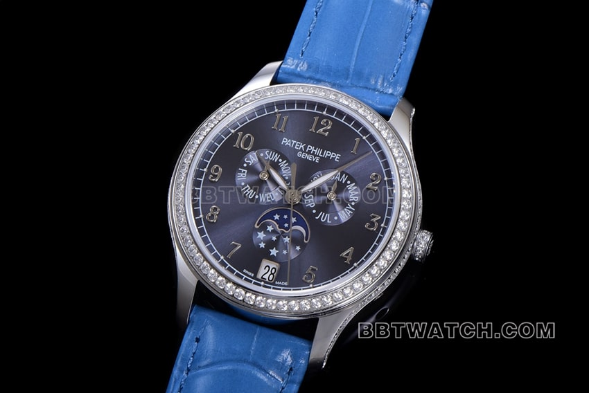 ZP factory Patek Philippe complex function timepiece top-tier 1:1high-quality replicablue dialleather strap model 4947G-001front live photo