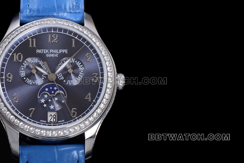 ZP factory Patek Philippe complex function timepiece top-tier 1:1high-quality replicablue dialleather strap model 4947G-001front live photo