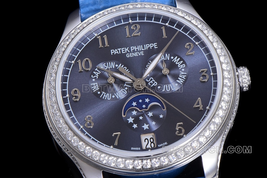 ZP factory Patek Philippe complex function timepiece top-tier 1:1high-quality replicablue dialleather strap model 4947G-001front live photo