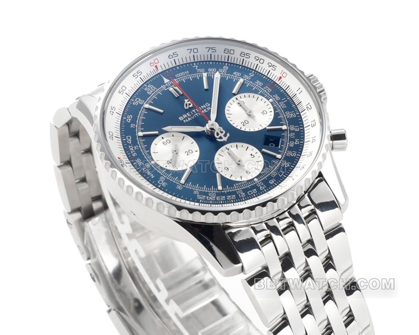 BLS factory Breitling aviation chronograph1:1super watch blue dialAB0127211C1A1front live photo