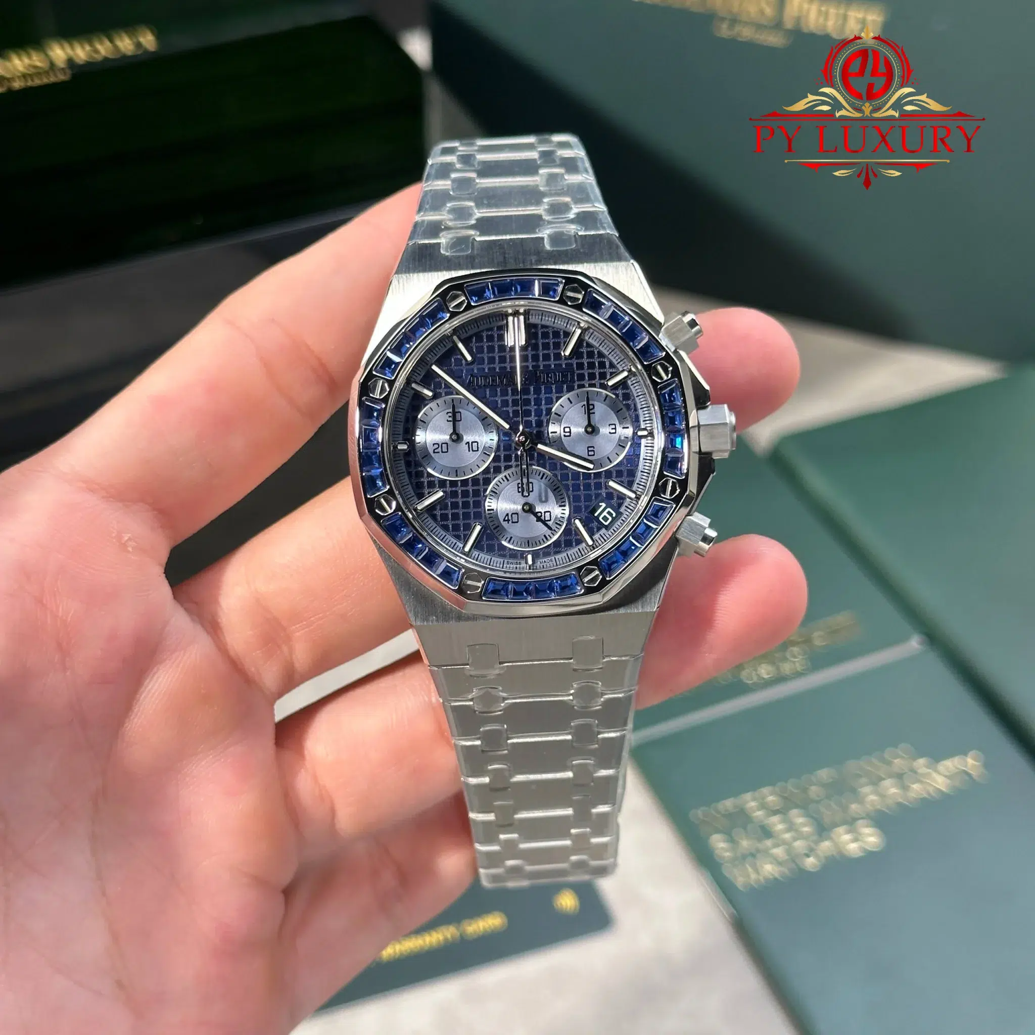 Audemars Piguet Royal Oak Chronograph 26240BC Baguette Sapphires Japan Edition 1:1 Best Replica 41mm