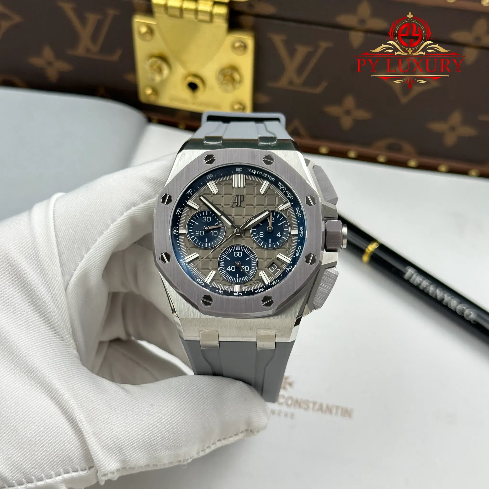 Audemars Piguet Royal Oak Offshore Chronograph 26420IO Grey Dial Ceramic Bezel Rubber Strap 1:1 Best Replica APSF 43mm