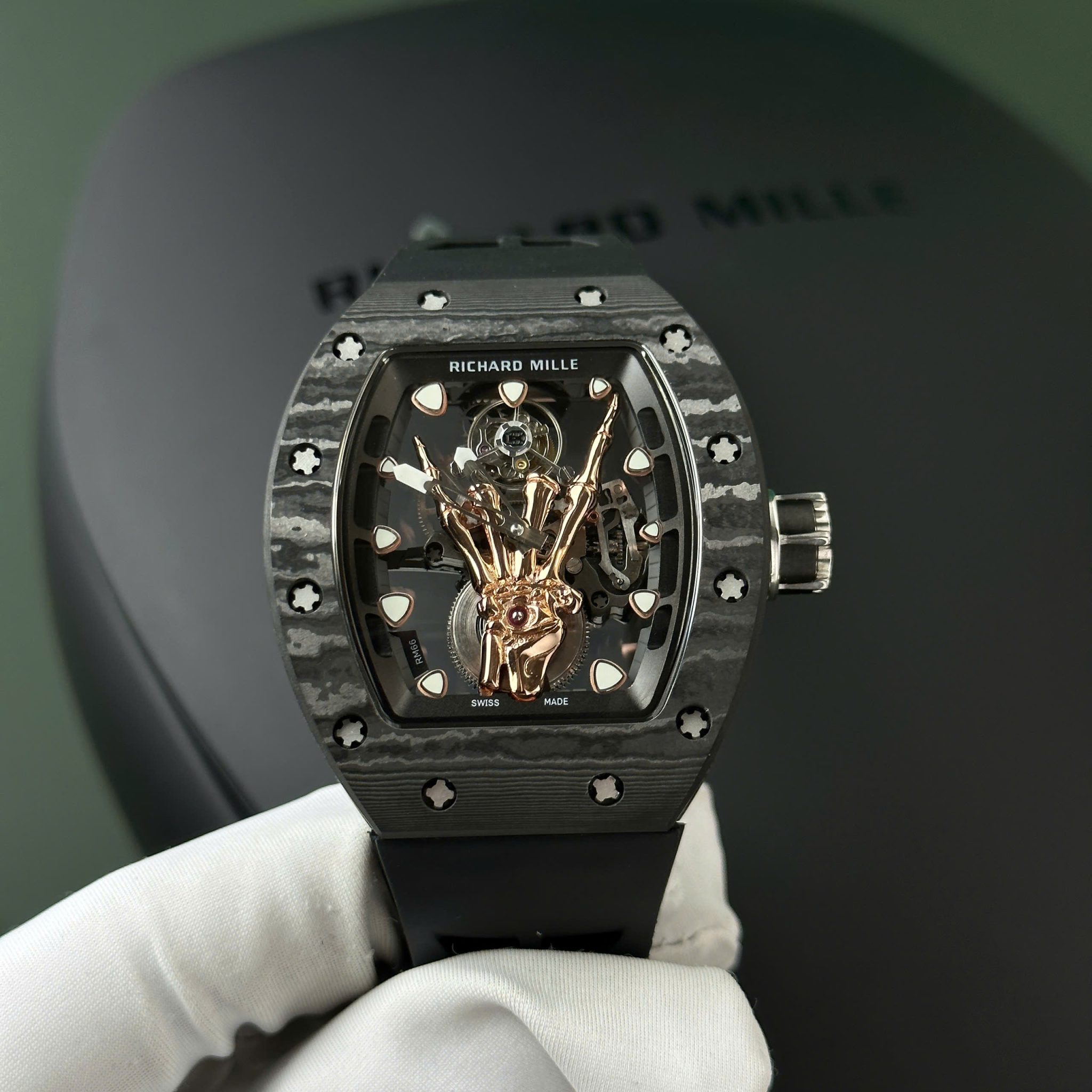 Richard Mille RM66 Flying Tourbillon Manual Winding Carbon TPT Best Replica YS Factory 42.7mm x 49.94mm
