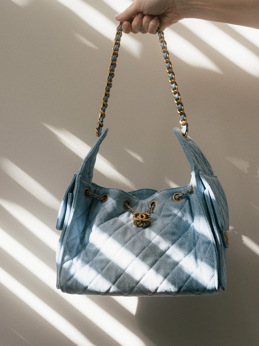 Chanel 25 Bag Small in blue denim