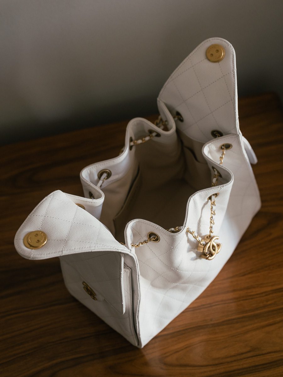 Small Chanel 25 Bag Opened Interior