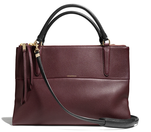 Coach Borough Bag Pebbled Burgundy