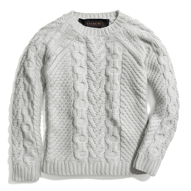Coach Handknit Aran Crewneck Sweater