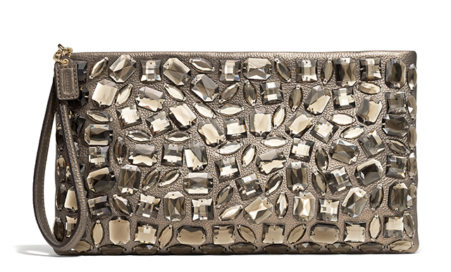 Coach Madison Jeweled Leather Clutch
