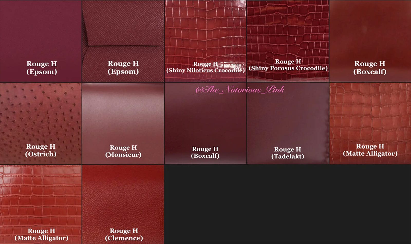 Hermes Rouge H Swatches