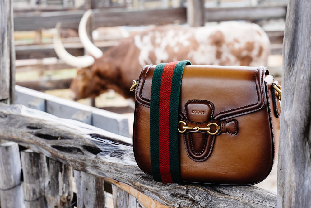 Gucci Lady Web Hand Stained Leather Shoulder Bag - $2,700