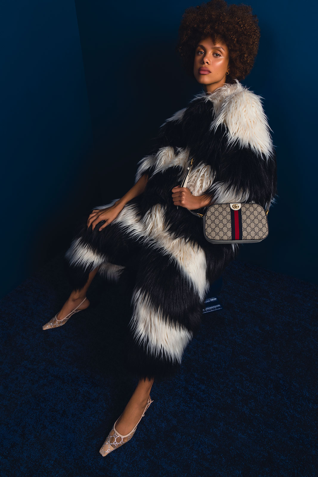 Gucci White Ophidia Camera Bag
