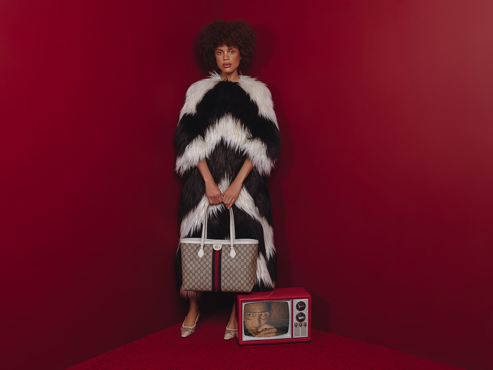 Gucci White Ophidia Tote