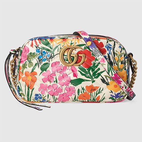 447632 UAMFB 9251 001 068 0067 Light Online Exclusive Ken Scott print GG Marmont small shoulder bag