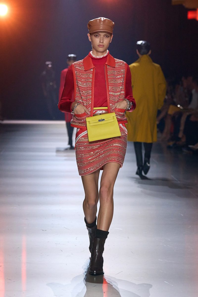 A Kelly Danse. Herm&egrave;s AW24 Look 20. Photo via Vogue.com.