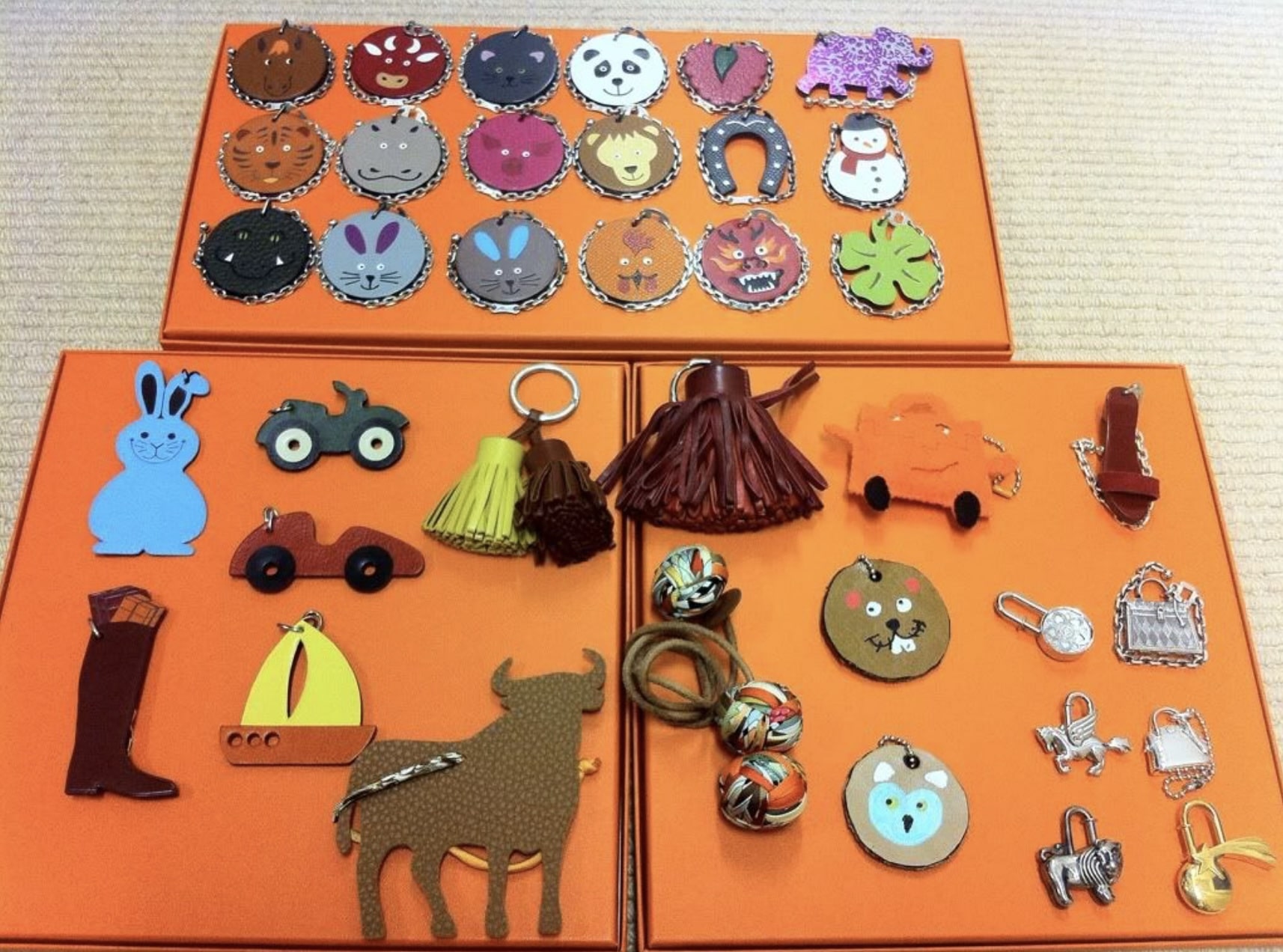 More of the original Hermès leather bag charms. Photo via TPFer @lala28.