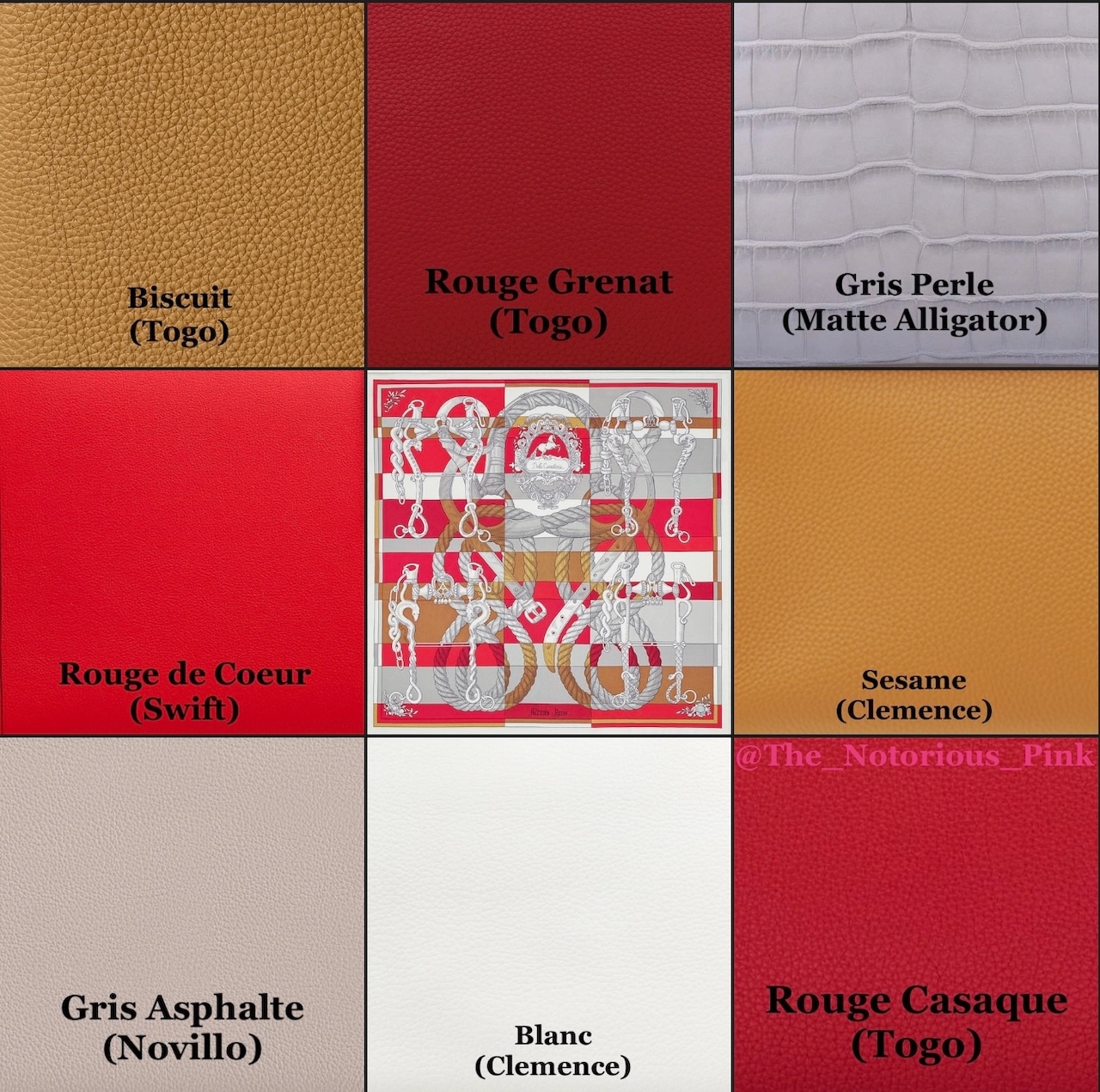Leather matching suggestions with colors from the Autumn/Winter 2021 list, example 1.