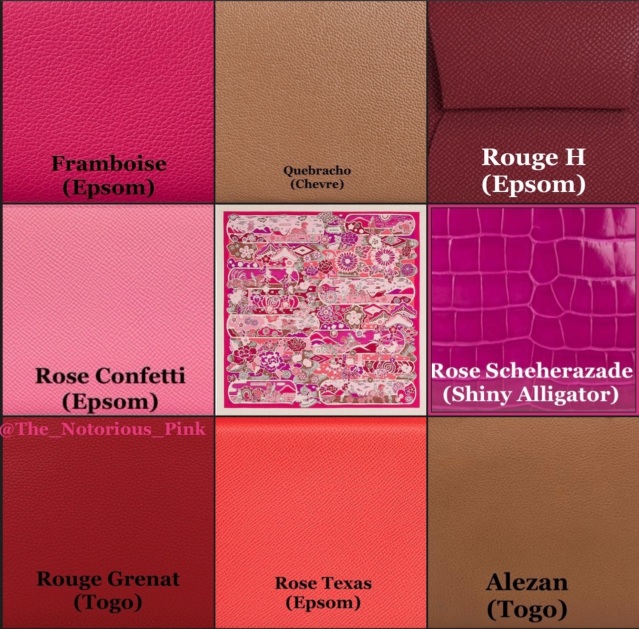 Leather matching suggestions with colors from the Autumn/Winter 2021 list, example 2.
