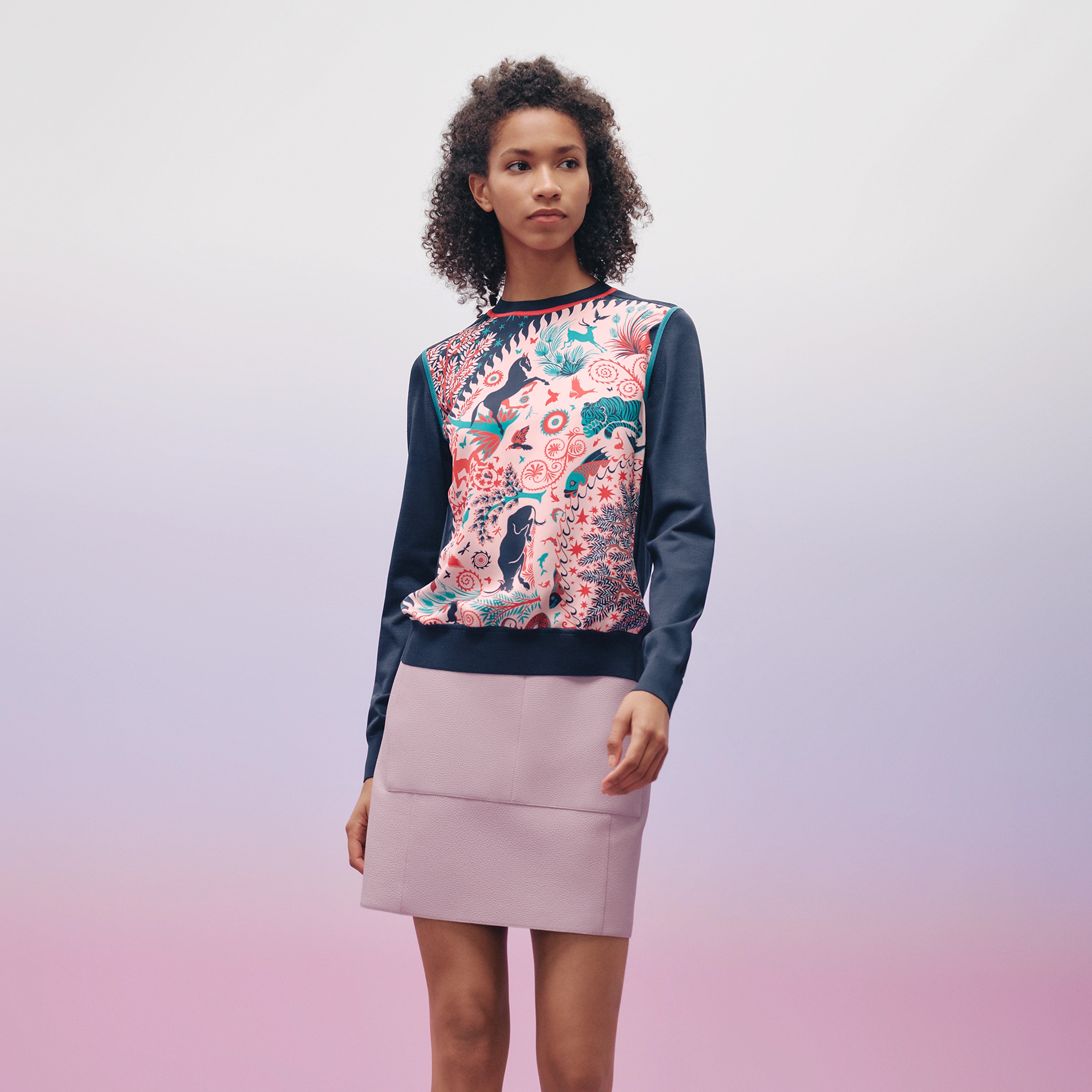 sous le charme d orphee long sleeve twillaine sweater 