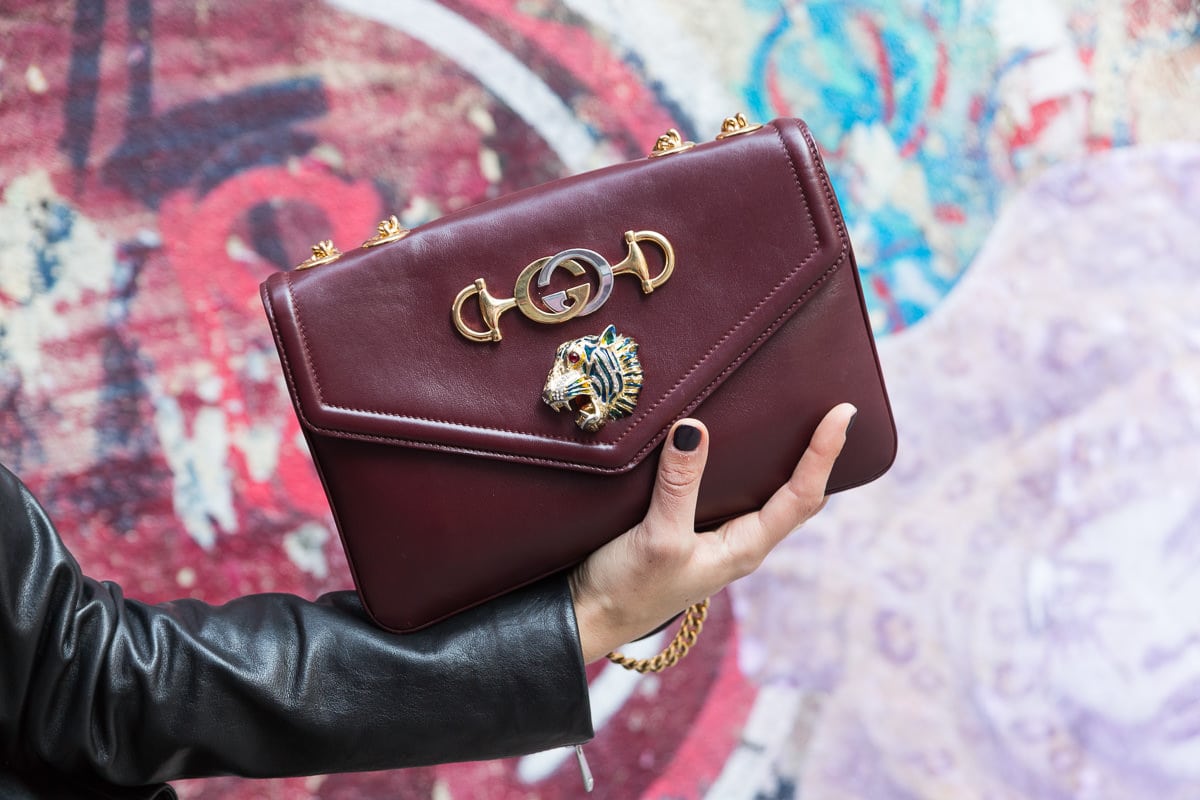 Gucci Rajah Shoulder Bag worn crossbody