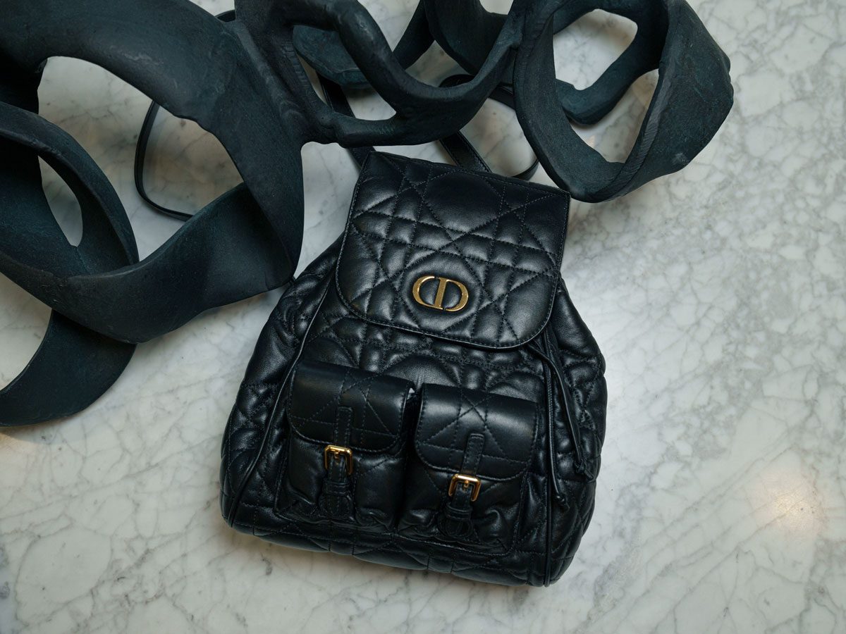 Dior Caro Medium Backpack in Black