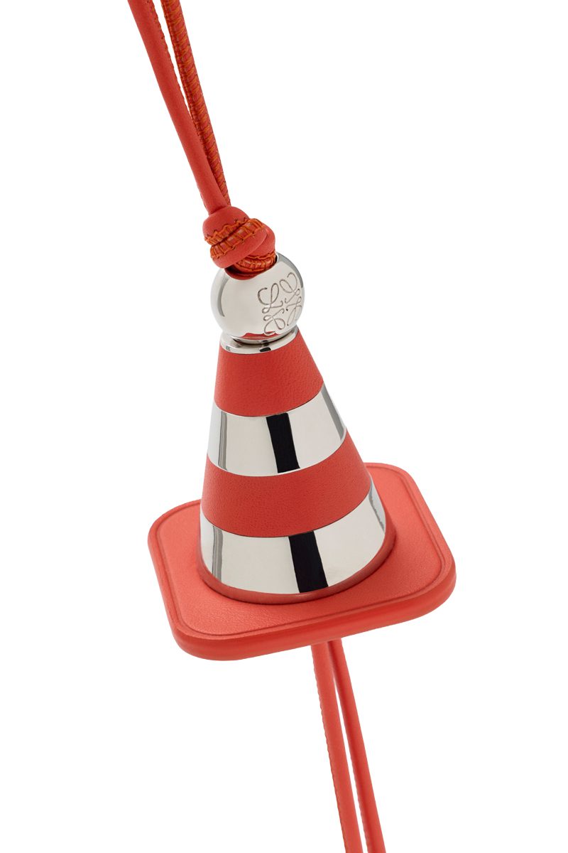 Loewe Work cone charm in brass and calfskin