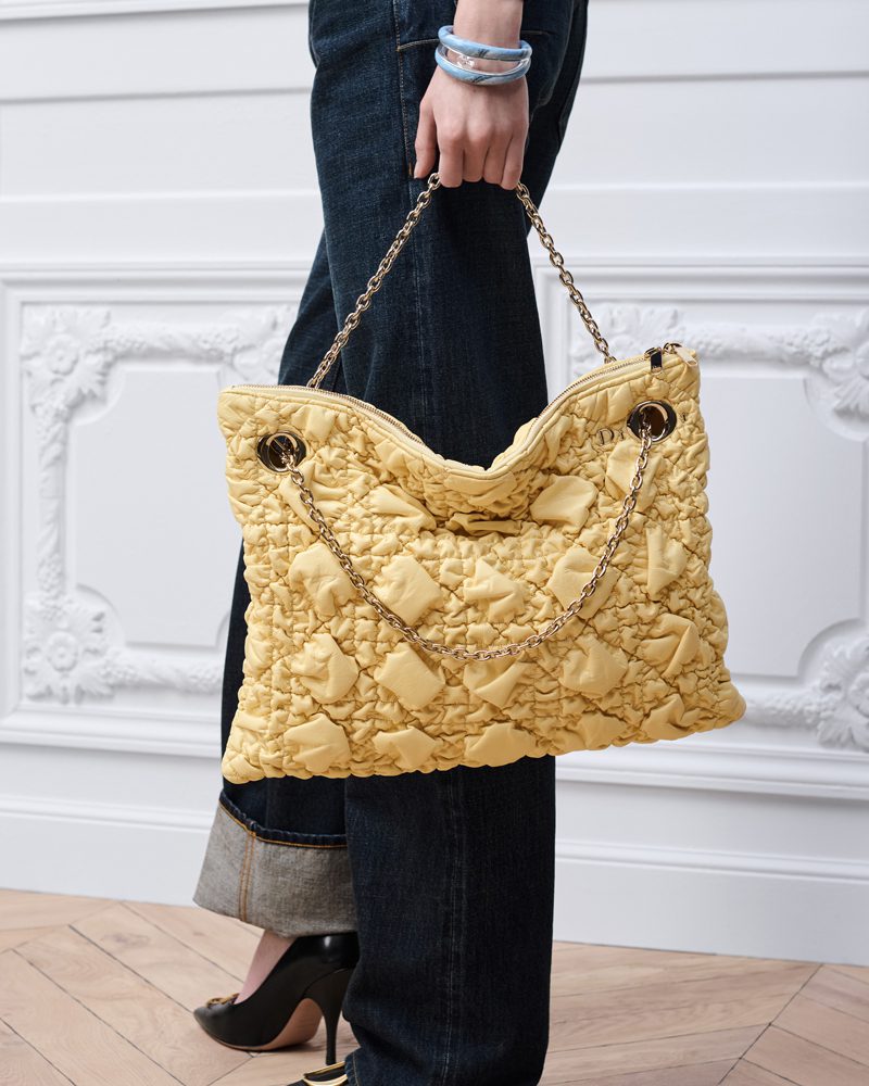 Dior Medium Crunchy Bag Yellow