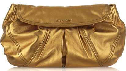 Miu Miu Oversized Metallic Clutch